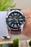Casio CSISTE10 Kasası Gümüş Kordonu Kahverengi Renk Hediye Paketli Erkek Kol Saati