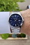 Casio CSISTE34 Kadranı Lacivert Kordonu Gümüş Renk Hediye Paketli Erkek Kol Saati