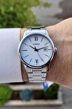 Casio CSISTE53 Kadranı Beyaz Kordonu Gümüş Renk Hediye Paketli Erkek Kol Saati