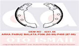 Valeo 562059 Arka Fren Balatası Pabuçlu P306 Xsara Xsara II Zp306 YM 1.9 1.9TD 1.8 8V Ölçü 228x42 ABS'siz 4241.55
