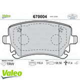 Valeo 670004 Arka Fren Balatası Volkswagen Transporter T5 03-A4 04 09 A6 04 11 A8 03 10 Fişsiz 4F0698451F