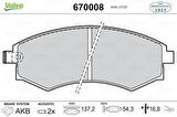 Valeo 670008 Ön Fren Balatası Hyundai Elantra 90-97 Sonata 90-98 Coupe 96-98 Musso 99-04 Korando 99-03 4813005000
