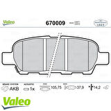 Valeo 670009 Arka Fren Balatası Nissan Qashqai J10 07-13 XTrail 07-13 Pathfinder 13-Koleos 08-Juke 10-Suzuki Grand Vitara 08- 44060EG085