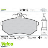 Valeo 670016 Ön Fren Balatası Audi A80 86-96 Coupe 89-91 Cabriolet 93-00 A90 87-91 A100 82-90 A200 79-90 357698151C