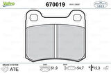 Valeo 670019 Fren Balatası Arka Mercedes W201 W202 C124 W124 C124 2068703