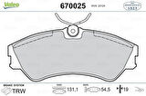 Valeo 670025 Ön Fren Balatası Transporter T4 Caravelle T4 13 701698151C