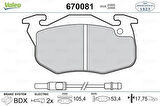 Valeo 670081 Ön Fren Balatası Renault 9 YM Renault 19 Clio III Express Saxo 1.0L.1.1L.1.4L Saxo P106 P306 P404 7701349969