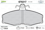 Valeo 670217 Fren Balatası Ön Caddy II 96-00 Favorit 82-97 Felicia 94-02 Sierra 83- 6U0698151