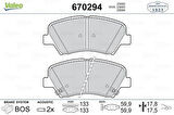Valeo 670294 Ön Fren Balatası Hyundai Elantra 2011-Elantra 2016-I30 2011-Kia Optima 2012-Cerato 2015-Ceed 12- 581012VA50