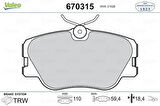 Valeo 670315 Fren Balatası Ön Mercedes W201 W124 S124 C124 A124 4200720