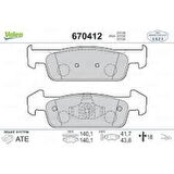 Valeo 670412 Fren Balatası Ön Takım Symbol II 08-III 12-Logan II 12-Sandero II 12-K 17.8mm G 140mm 410602396R