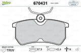 Valeo 670431 Arka Fren Balatası Focus 98-05 Fiesta VI 1.0 1.5TDCI 1.6Ti 12-14 98AB2M008BA