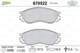 Valeo 670522 Ön Fren Balatası Mitsubishi L200 96-07 Fişli MR389547