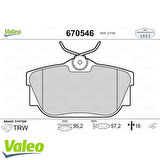 Valeo 670546 Arka Fren Balatası Trafic DCI 80 DCI 101 2.0I 01-Vivaro 1.9Dı 1.9DTI 2.0 16V 01 01 7701054772