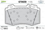 Valeo 670659 Fren Balatası Ön W203 02-07 S203 02-07 C209 02-09 C219 04-10 W211 02-08 W220 98-04 34205820