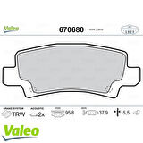 Valeo 670680 Arka Fren Balatası Toyota Corolla 1.4 1.6 VVTI Benzinli 2003-2006 446602070