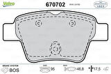 Valeo 670702 Arka Fren Balatası C4 1.4L 16V 1.6L 16V 1.6HDI 90 110 05- 4254.76