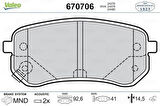 Valeo 670706 Arka Fren Balatası Hyundai i10 Kia Picanto 1.0 1.1 05-10 583020XA00