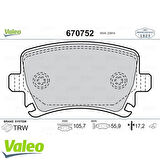Valeo 670752 Arka Fren Balatası A3 Tüm Modeller 05 03-A4 Passat 1.6FSI 1.9TDI 2.0TDI 95-15 1K0698451P