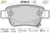 Valeo 670812 Arka Fren Balatası Dısk Toyota Avensıs 1.6 03-08 Corolla Verso 04-06