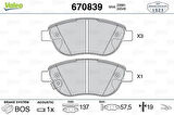 Valeo 670839 Disk Fren Balatası Ön Fiat 500L 10.12- 1605354