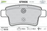 Valeo 670936 Arka Fren Balatası C4 Picasso C4 Grand Picasso 1.6 HDI 110Fap 1.8 16V 2.0 16V 2.0 HDI 138 Fap 06- 4254.32
