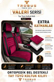 Bmw 3 Serisi E36 1993-2000 Uyumlu Valeria Serisi Bordo Siyah Bel Destekli Tay Tüyü Koltuk Kılıfı