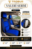 Dacia Logan 2005-2012 Uyumlu Valeria Serisi Mavi Siyah Bel Destekli Tay Tüyü Koltuk Kılıfı
