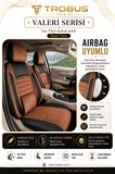 Citroen C4 X 2022 Sonrası Uyumlu Valeria Serisi Taba Siyah Bel Destekli Tay Tüyü Koltuk Kılıfı
