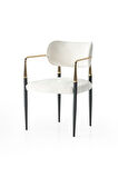 Vellario Metal Kol Detaylı Sandalye 2 Adet – Gold Siyah Metal Ayak, 57 x 57 x 81 cm