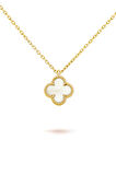 alberaccessories 14 Ayar Altın Kaplama Van Cleef 925 Ayar Gümüş Yonca Sedef Taşlı Şans Kolye (12MM)