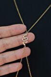 Yılan Figürlü Çelik Vücut Zinciri Body Chain Gold Renk