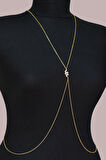 Yılan Figürlü Çelik Vücut Zinciri Body Chain Gold Renk