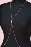 Yılan Figürlü Çelik Vücut Zinciri Body Chain Gold Renk