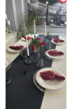 Thick Linen Siyah Dertsiz Uzun Runner
