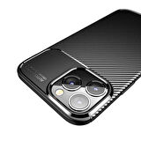 Vendas iPhone 14 Pro Max (14 Pro Max Uyumlu) Deep Dizayn Auto Focus Tasarımlı Karbon Dizayn Kılıf + Seramik Nano Ekran Koruyucu