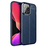 Vendas iPhone 14 Pro (14 Pro Uyumlu) Deri Desenli Niss Dikiş Tasarımlı Darbe Dirençli Silikon Kılıf + Cam Ekran Koruyucu