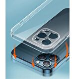 Vendas iPhone 14 Pro Fora Serisi Kamera Korumalı Şeffaf Silikon Kılıf + Cam Ekran Koruyucu
