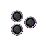 Vendas iPhone 14 Pro Uyumlu (14 Pro) Lins Serisi Fashion Taşlı Kamera Lens Koruyucu