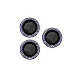 Vendas iPhone 14 Pro Uyumlu (14 Pro) Lins Serisi Fashion Taşlı Kamera Lens Koruyucu