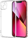 Vendas iPhone 14 Uyumlu (iPhone 14) Fora Serisi Kamera Korumalı Şeffaf Silikon Kılıf + Cam Ekran Koruyucu