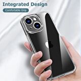 Vendas iPhone 14 Uyumlu (iPhone 14) Fora Serisi Kamera Korumalı Şeffaf Silikon Kılıf + Cam Ekran Koruyucu