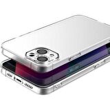 Vendas iPhone 14 Uyumlu (iPhone 14) Fora Serisi Kamera Korumalı Şeffaf Silikon Kılıf + Cam Ekran Koruyucu