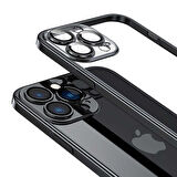 Vendas iPhone 14 Pro Max Uyumlu (14 Pro Max) Pilas Serisi Elektroplated Sert PC Renkli Çerçeveli Silikon Kılıf