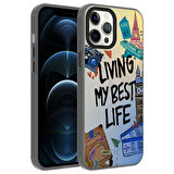 Vendas iPhone 12 Pro Max Uyumlu Dragon Serisi Parlak Desenli Fashion Hard Silikon Kılıf