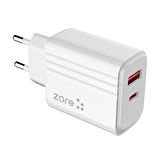 Zore Play PL3 Micro USB 20 Watt Hızlı Şarj Aleti Beyaz