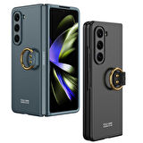 Vendas Samsung Galaxy Z Fold 5 Uyumlu Kıpta Serisi Yüzüklü Flips Sert Kapak