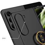 Vendas Samsung Galaxy Z Fold 5 Uyumlu Kıpta Serisi Yüzüklü Flips Sert Kapak