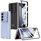Vendas Samsung Galaxy Z Fold 5 Uyumlu Kamera Sürgülü Metal Görünümlü Ultra Thin Kıpta Kapak