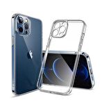 Vendas iPhone 15 Pro Uyumlu (15 Pro) Simple Serisi Kamera Korumalı Soft Şeffaf Silikon Kılıf + Cam Ekran Koruyucu